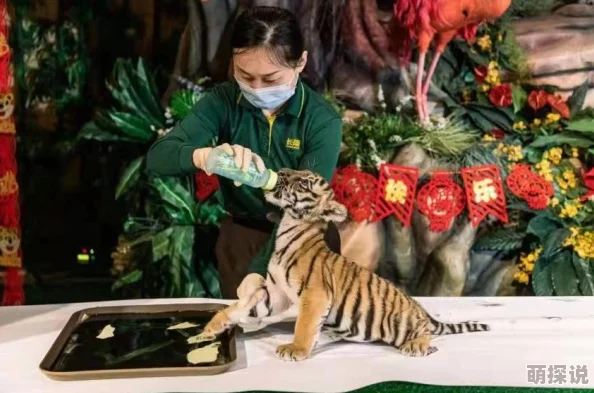 白虎嫩幼崽已满百日，开始学习捕猎技巧，健康活泼惹人爱